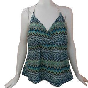 🌸3/15🌸 3X Faded Glory Swim Halter Tankini Top Green